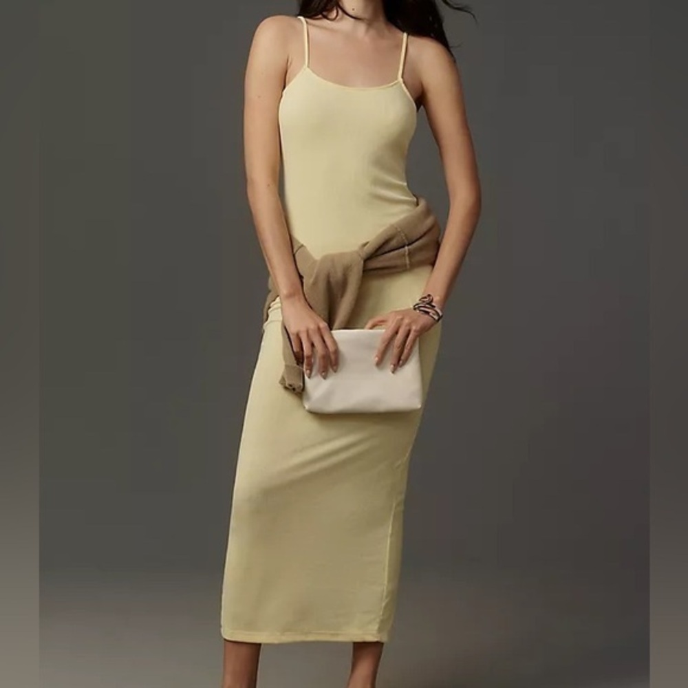 Anthropologie Sleeveless Pointelle Slip Maxi Dress